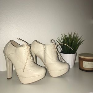 Cream Bootie Heels